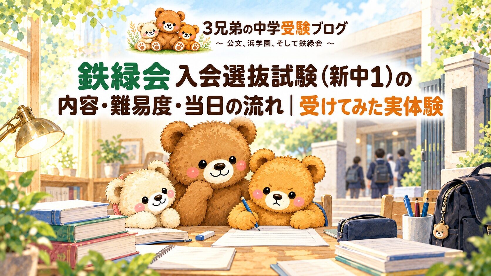 鉄緑会 入会選抜試験（新中1）の内容・難易度・当日の流れ｜兄弟2人が